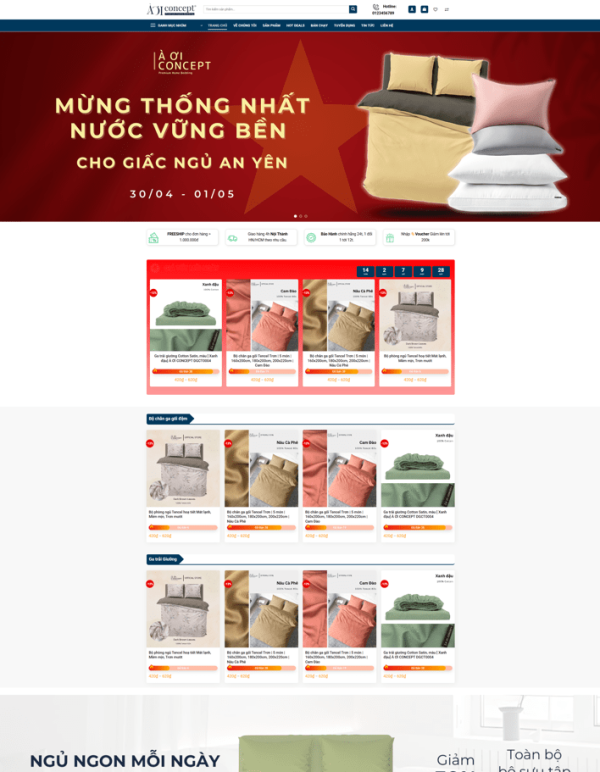 Theme bán nệm 1 wordpress chuẩn SEO