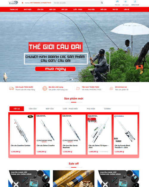 Theme wordpress shop bán dụng cụ câu cá chuẩn SEO