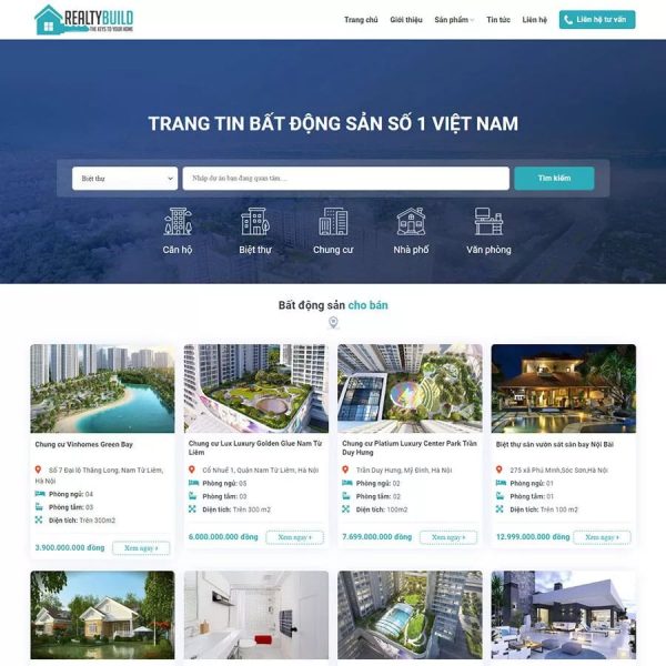 Theme wordpress bất động sản 12 chuẩn SEO