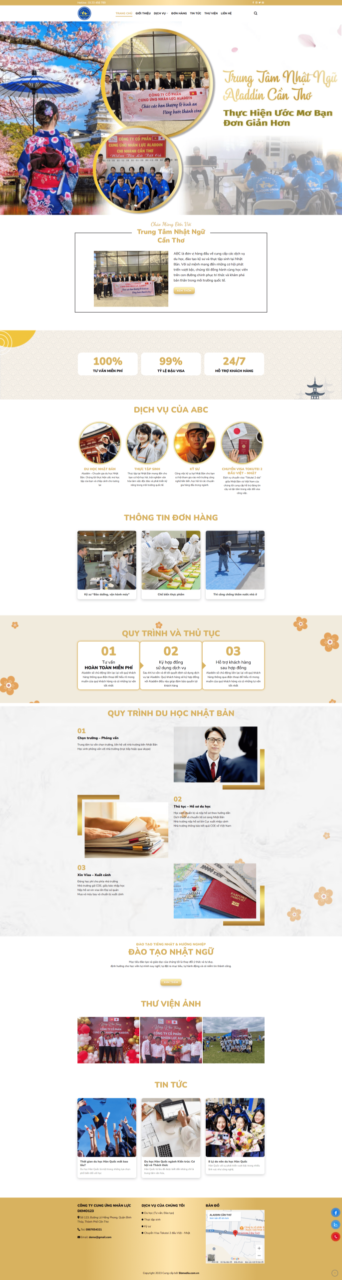 Theme wordpress trung tâm nhật ngữ chuẩn SEO