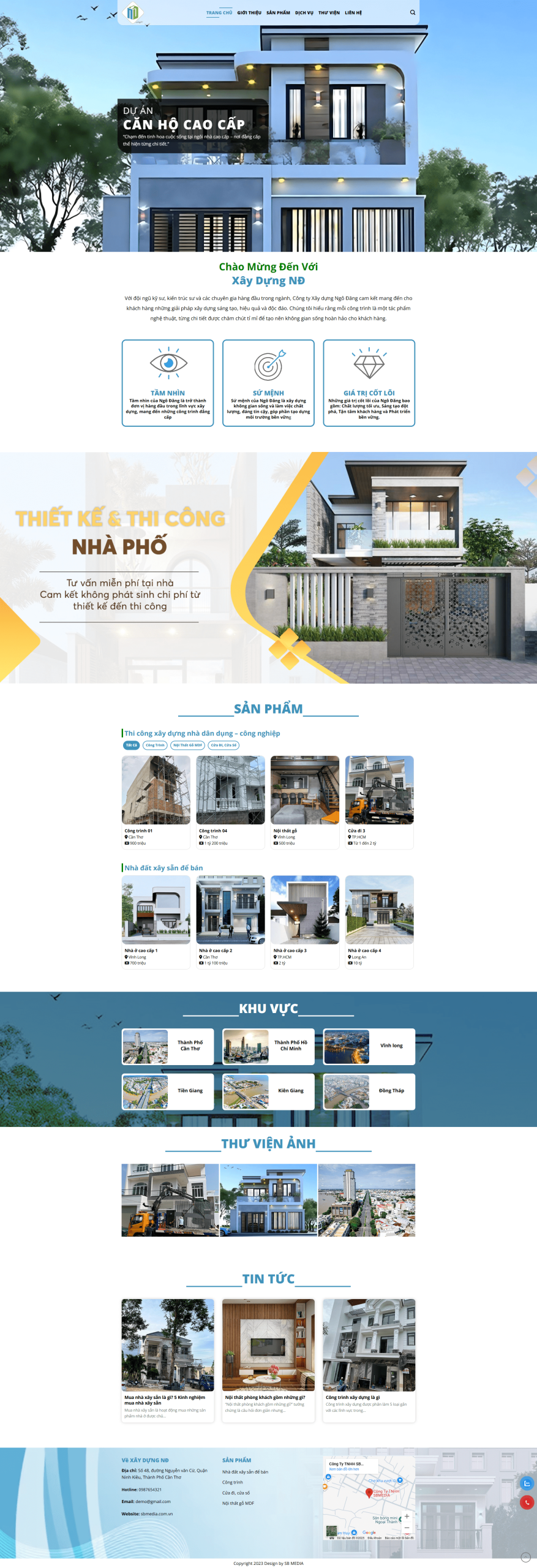 Theme wordpress cty xây dựng chuẩn SEO