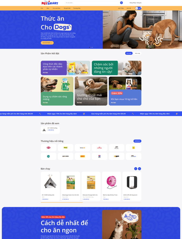 Theme WordPress Elementor thú cưng - thức ăn chó mèo 01